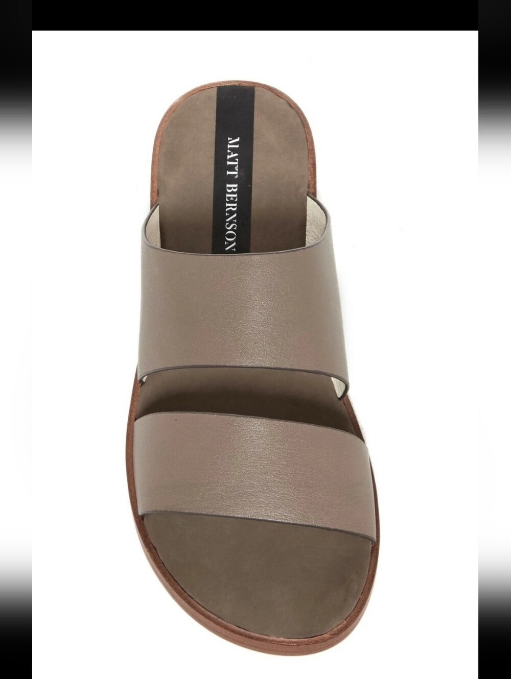 Matt Bernson Women's Havana Leather Slide Sandal in Ash Grey $189, Sz 6, NIB!